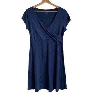 Toad & Co Empirical blue surplus top short sleeve dress